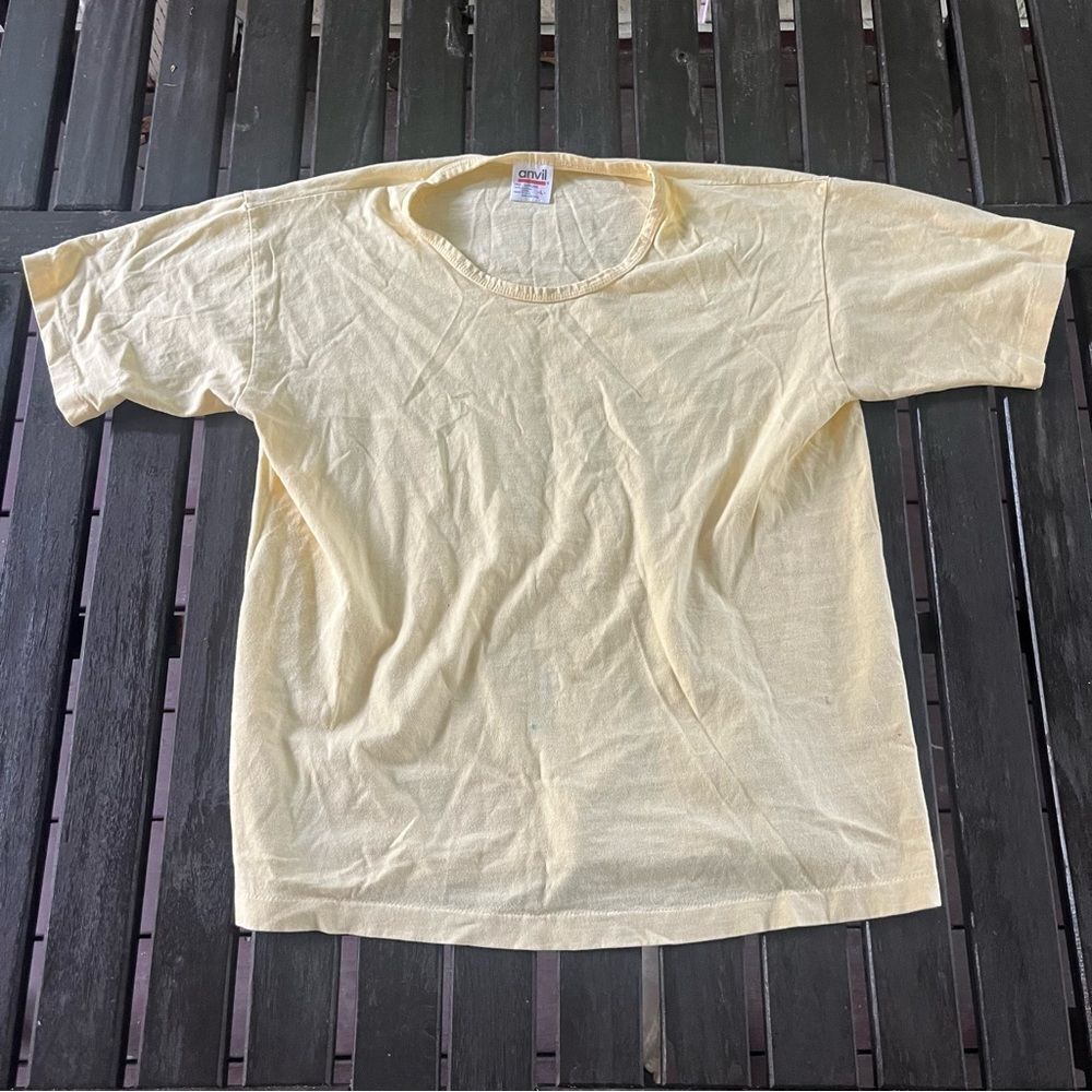 Vintage Pale Yellow Short Sleeve Tee